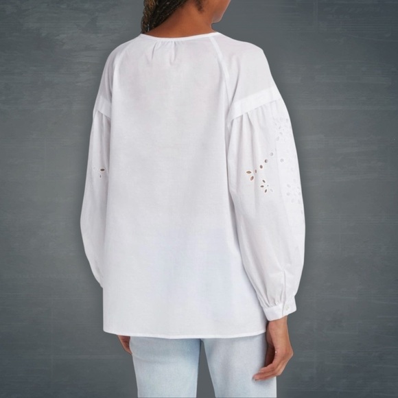 NWOT Rails ‘Dari’ Eyelet Drop Shoulder Tunic Top in “Beach White” Size Medium - Picture 3 of 16